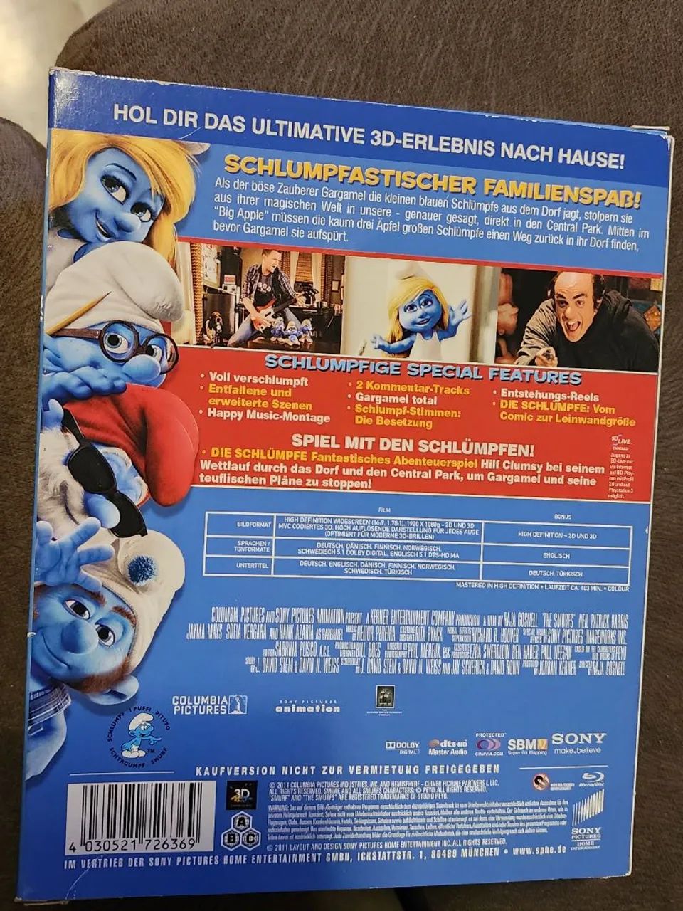 Blu Ray Smurfs Steelbook 3d 2d gift Set com 3 figuras  - Foto 2