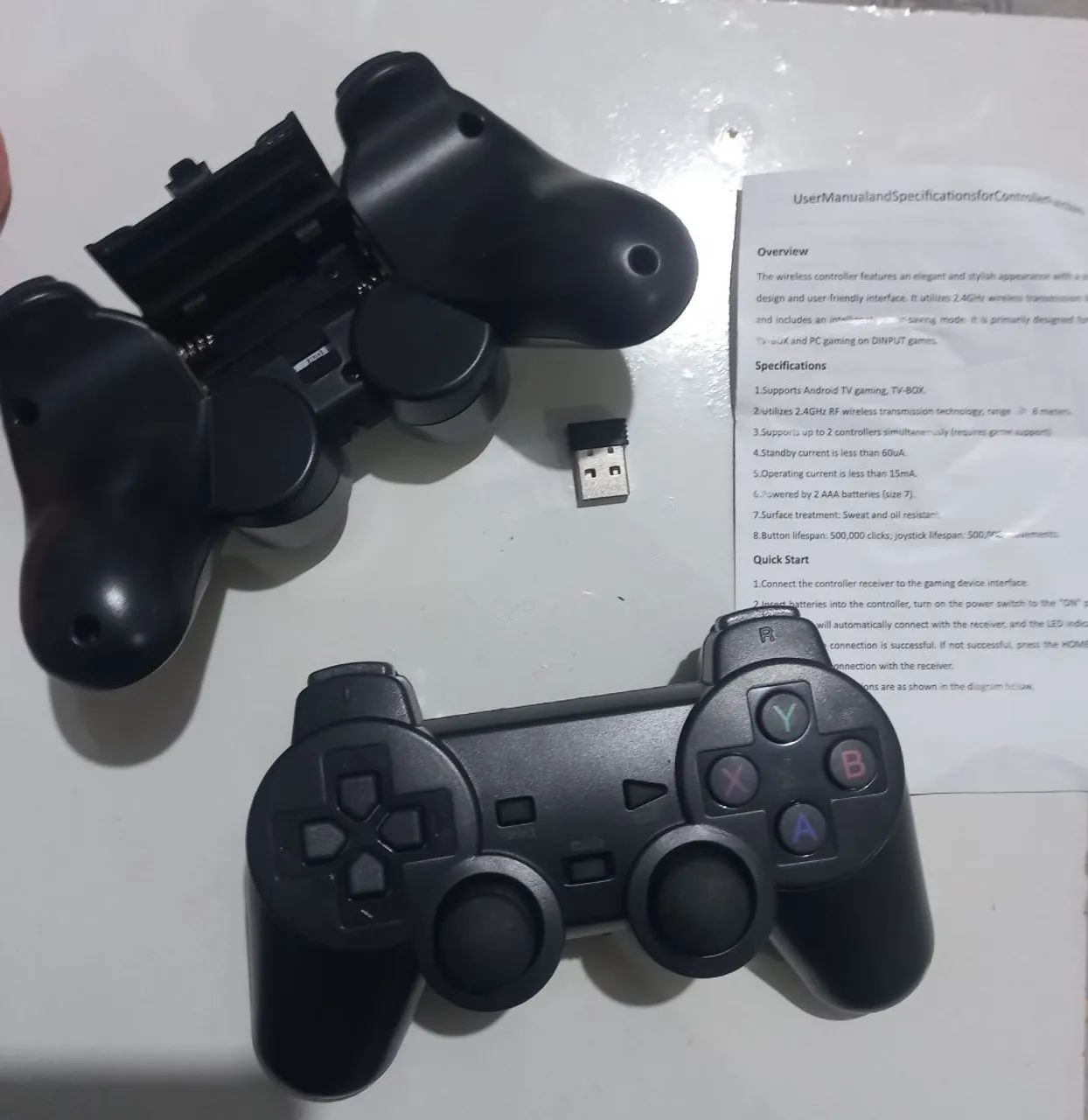 2 Controles gamers USB Bluetooth 