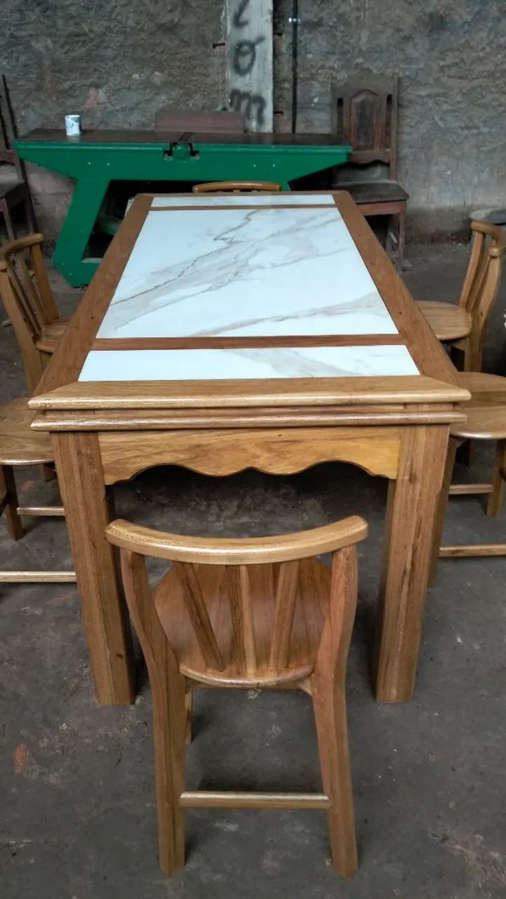 mesa de 6 cadeiras de madeira freijó  - Foto 2