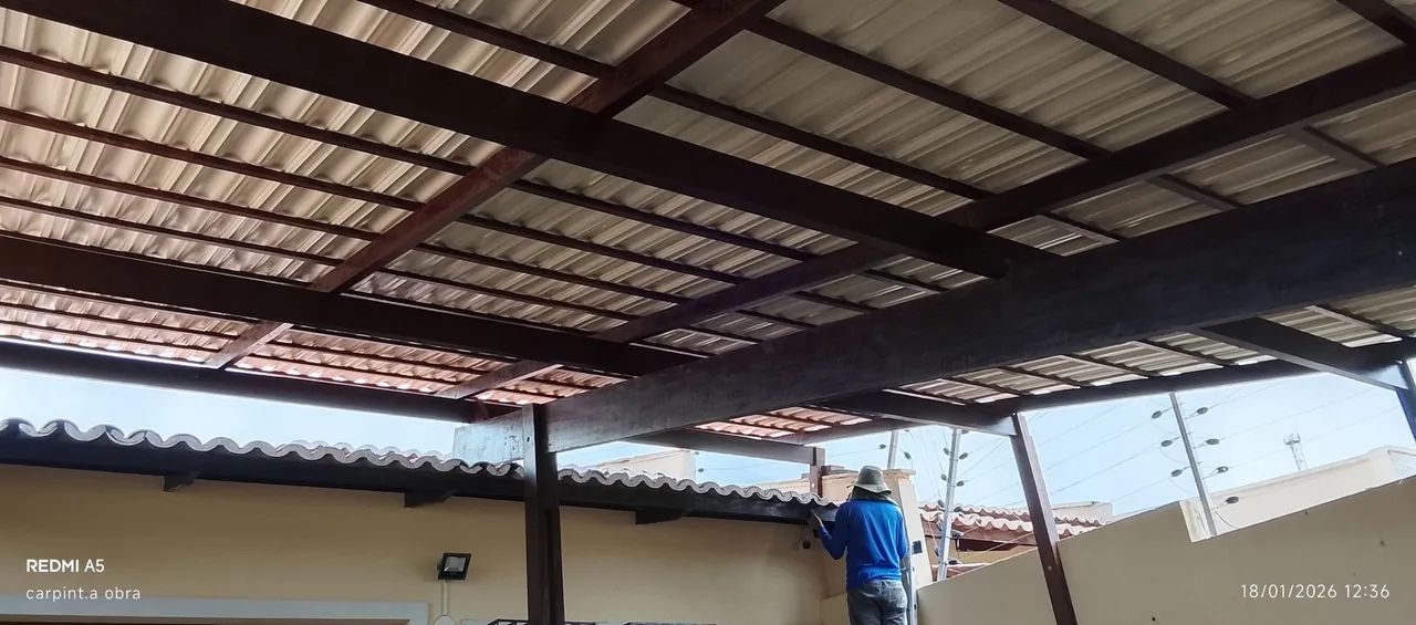 Coberta telhado caramanchão piso forro  - Foto 5