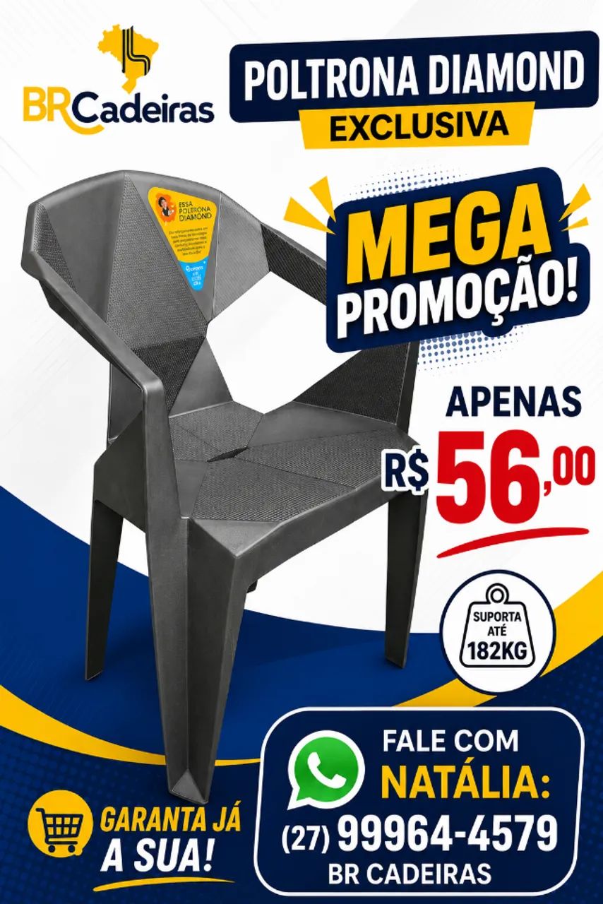 Poltrona Diamond Exclusiva Suporta Até 182kg