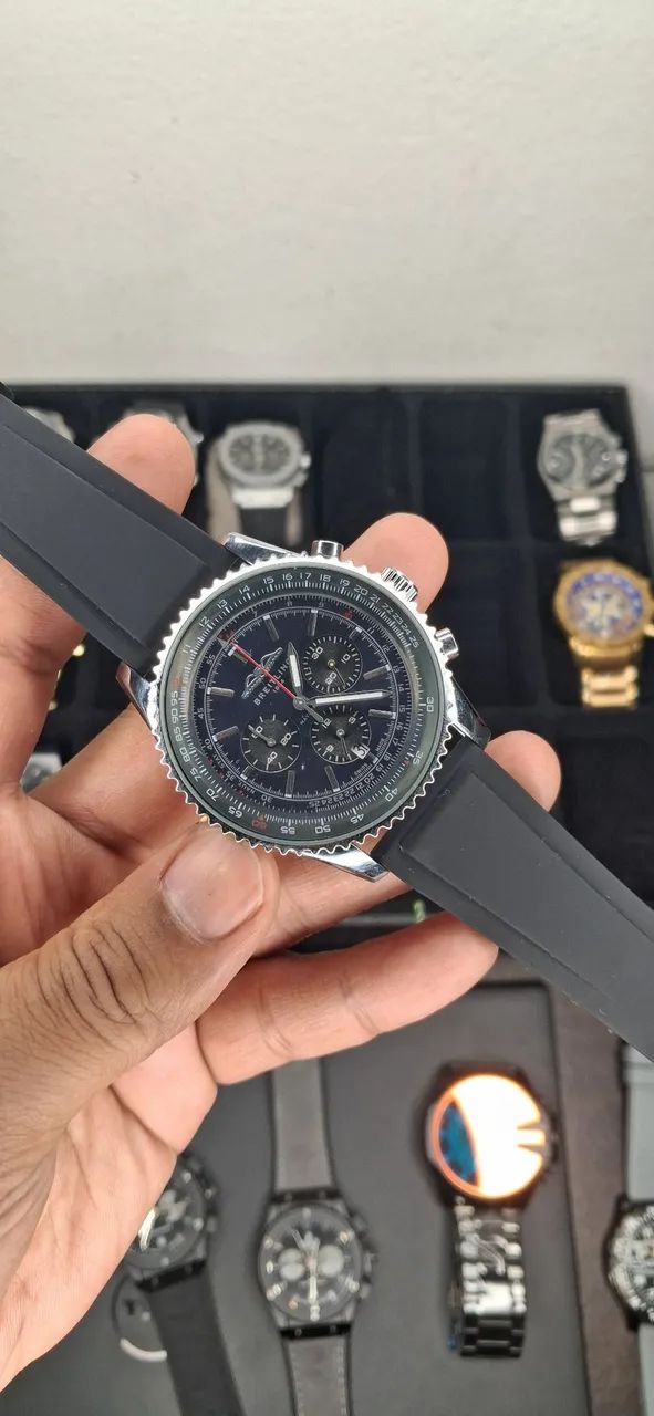 Relógio Navitimer Fundo Azul  - Foto 3