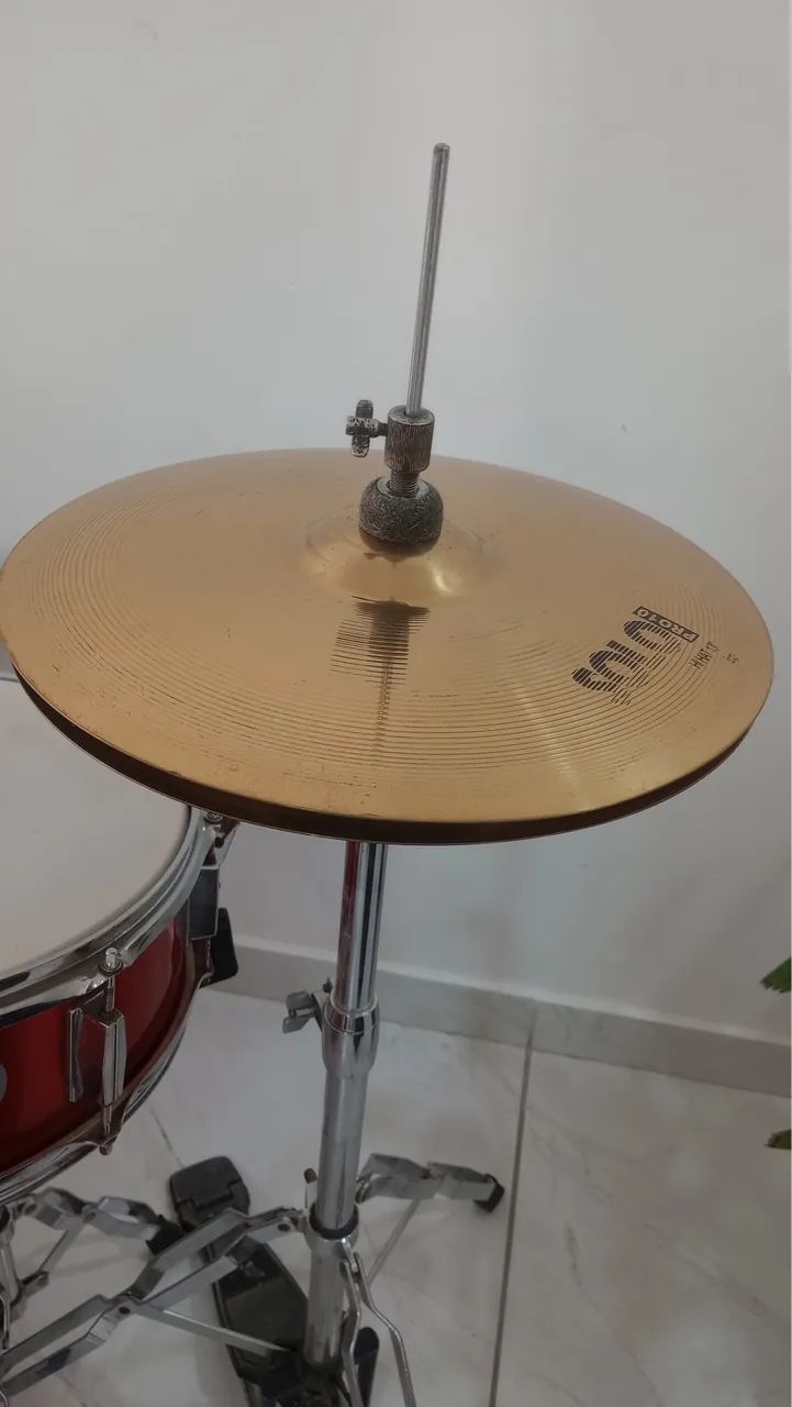 Bateria completa + prato + pedal duplo - Foto 6