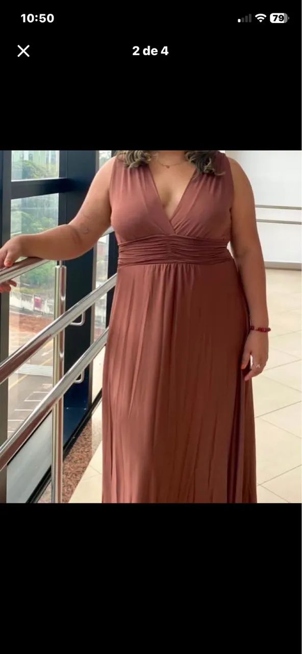Vestido social marrom  - Foto 2