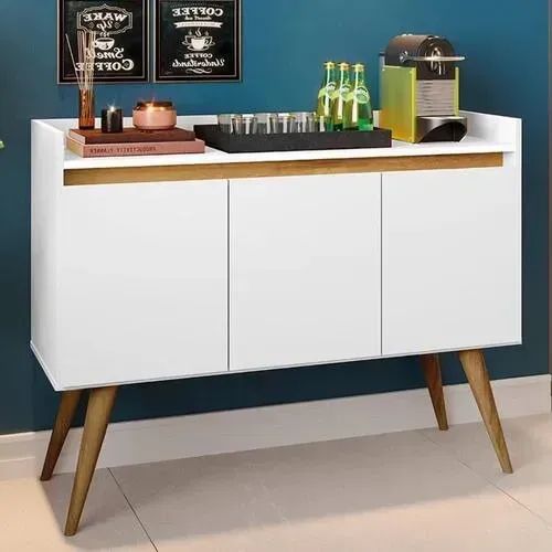 Buffet Gold com 3 portas Branco/Mel