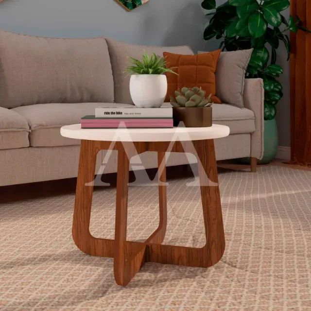 MESA CENTRO ARTELY JASMIN OFF WHITE/CEDRO - Foto 2
