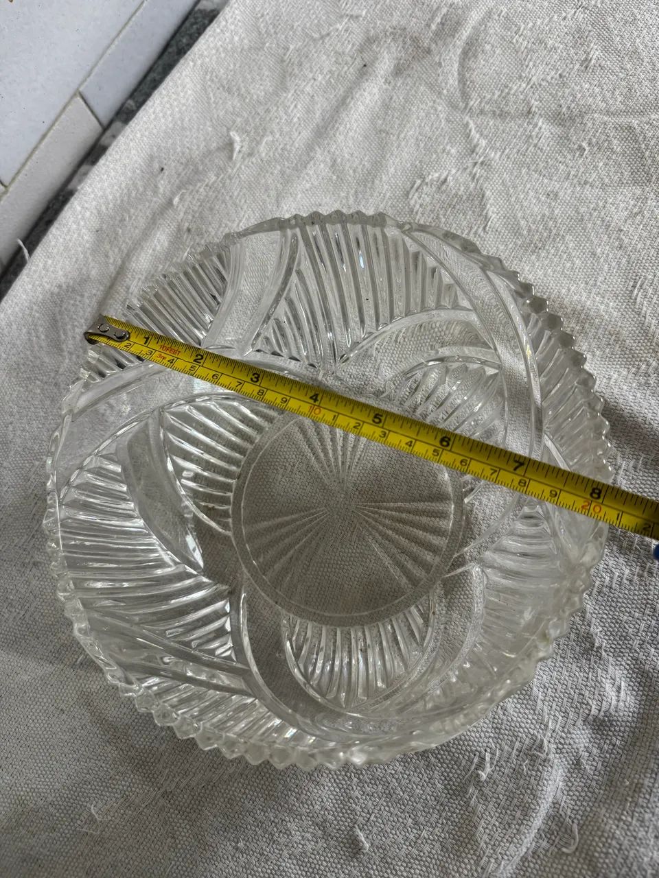 Vaso Centro de Mesa Em Cristal Antigo Bohemia - Foto 4
