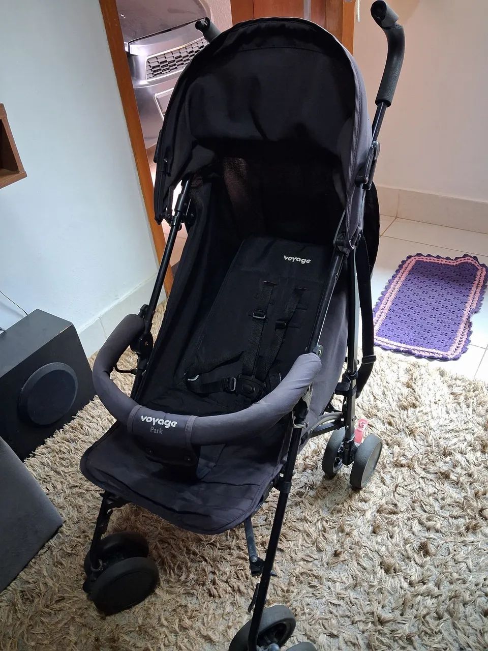 Carrinho de bebê com bebê conforto 