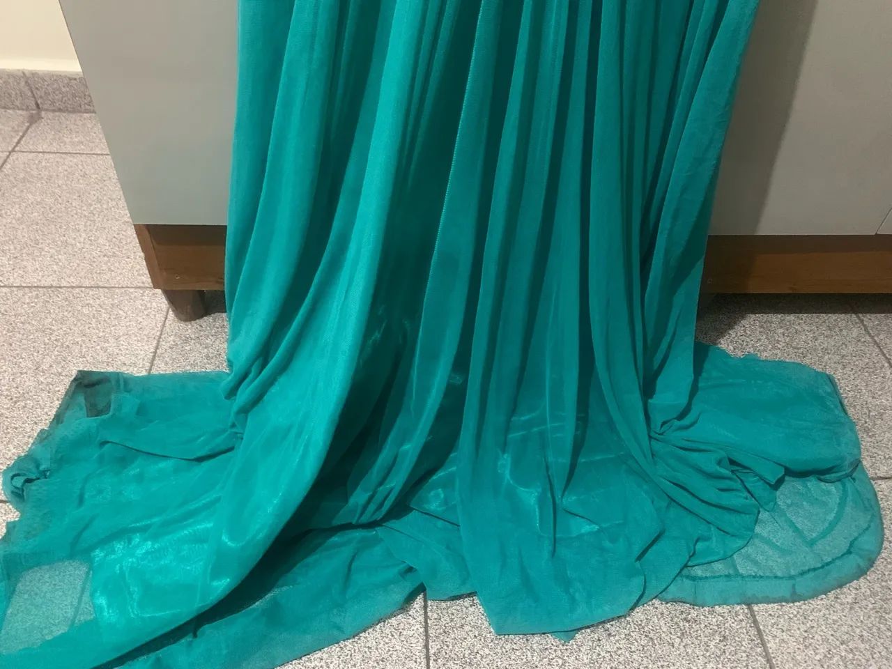 Vestido Longo Bordado Verde - Foto 4
