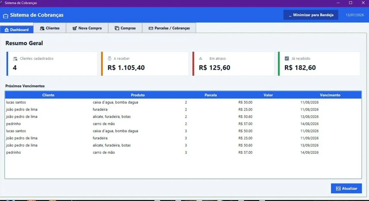 Programa para Organizar e gerenciar Clientes, vendas, parcelas e cobranças  - Foto 2