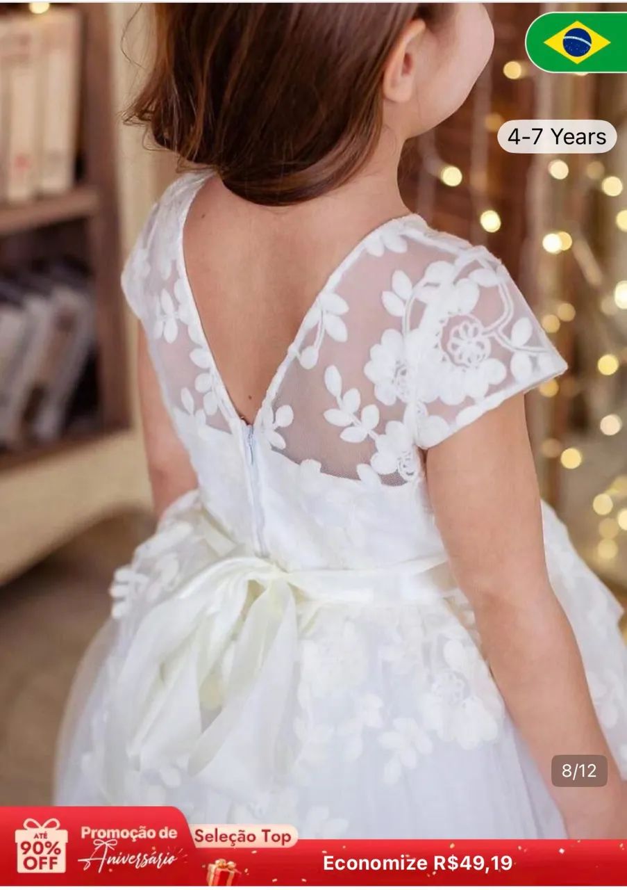 Vestido branco daminha  - Foto 2