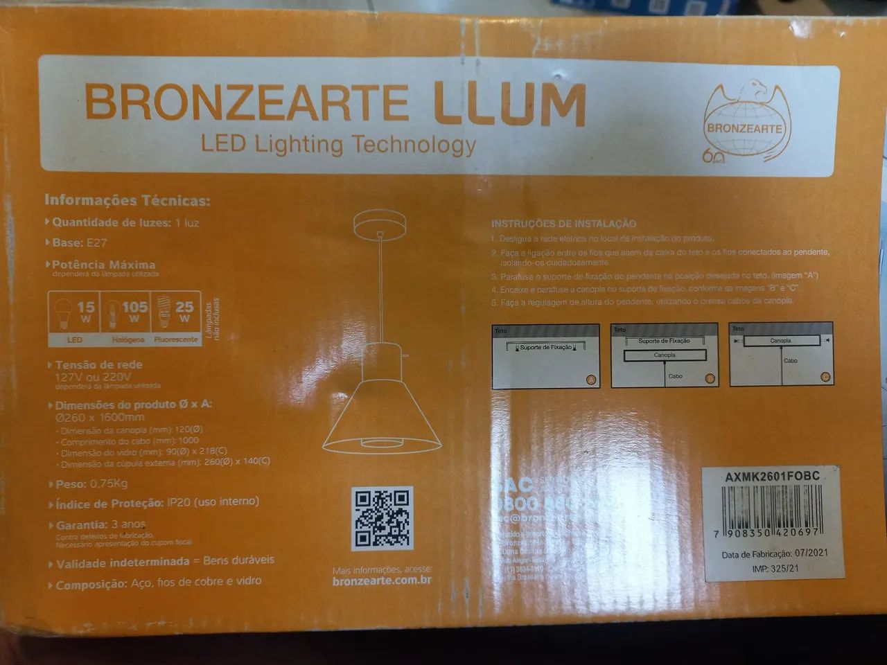 Luminária/ pendente na caixa - Foto 3