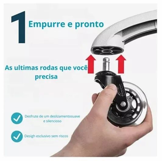 Rodinhas universais para cadeira em silicone - Foto 5