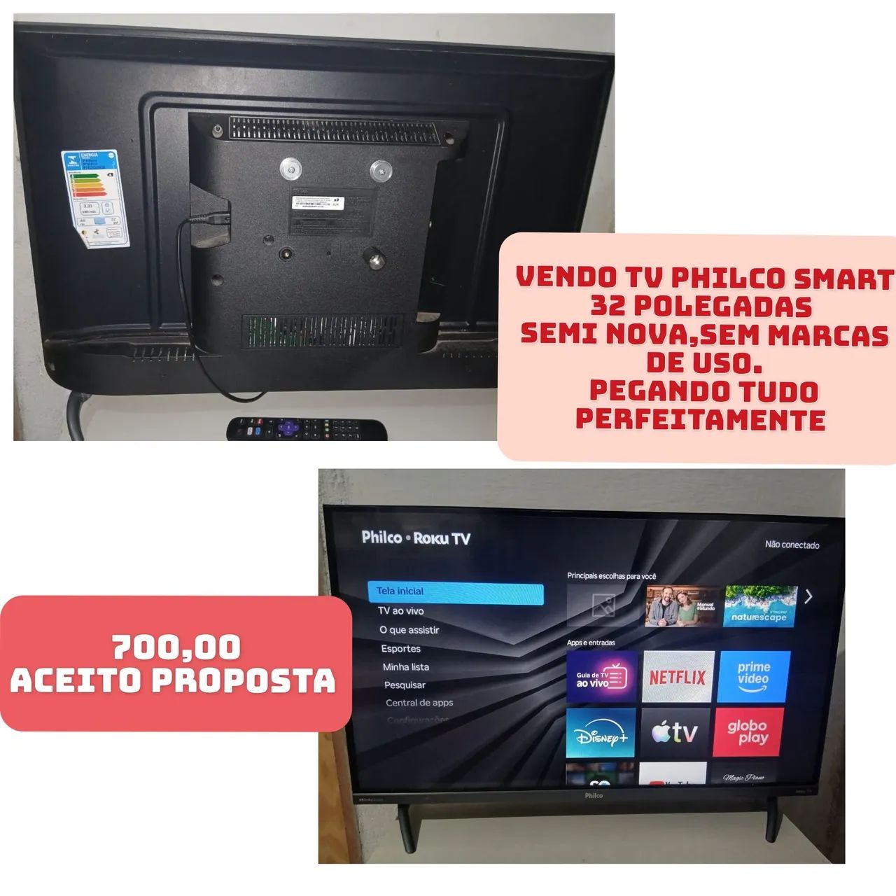 Vendo TV semi nova smart 32 polegadas philco  - Foto 3