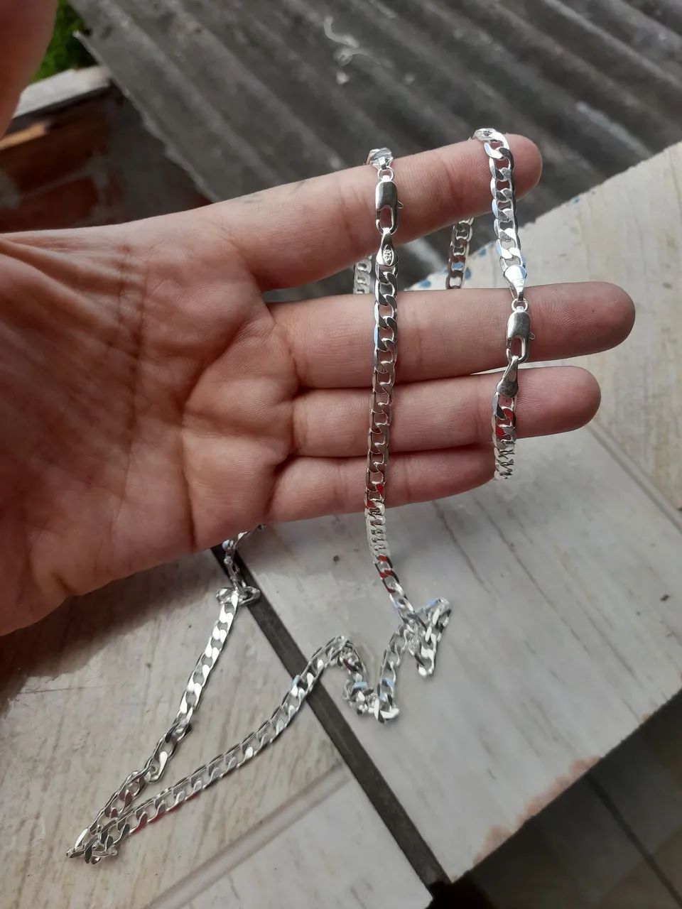 Cordao e pulseira de prata  - Foto 2