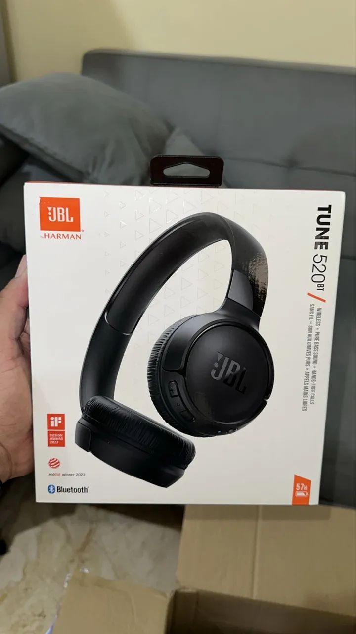 Fone JBL Tune 520 Bluetooth Preto 