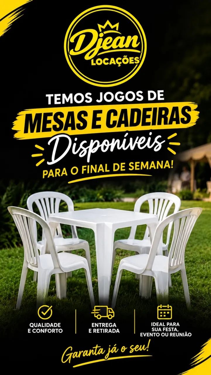 Locação de Mesas e Cadeiras Plásticas 