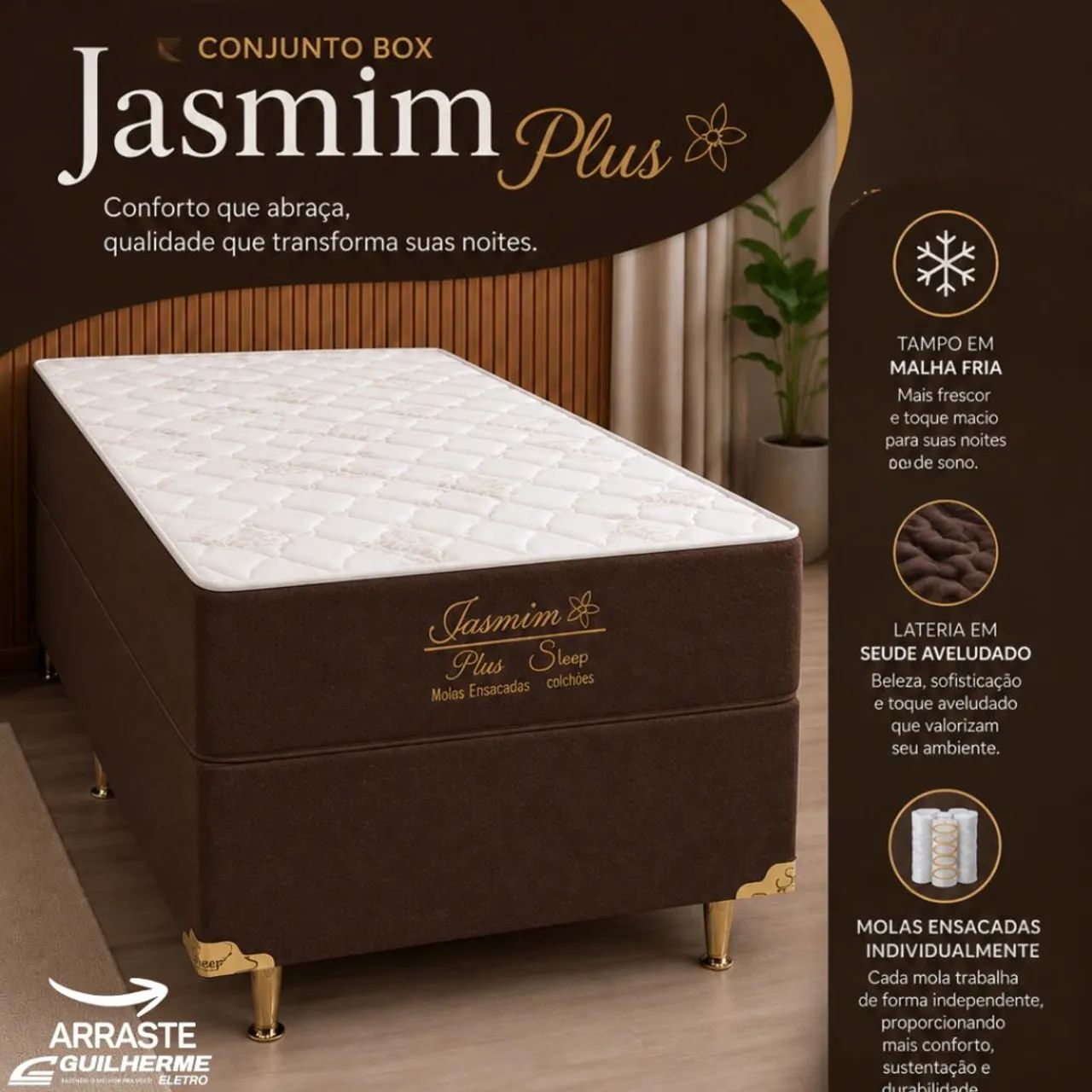 Cama Para Solteiro Jasmim Plus 1 Travesseiro de brinde - Foto 2