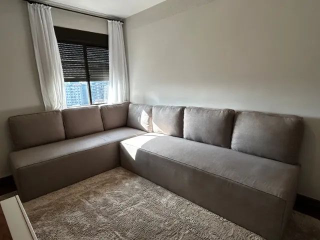 Sofa Grande Com Almofadas Para Sala Em Linho Mais de 5 Lugares