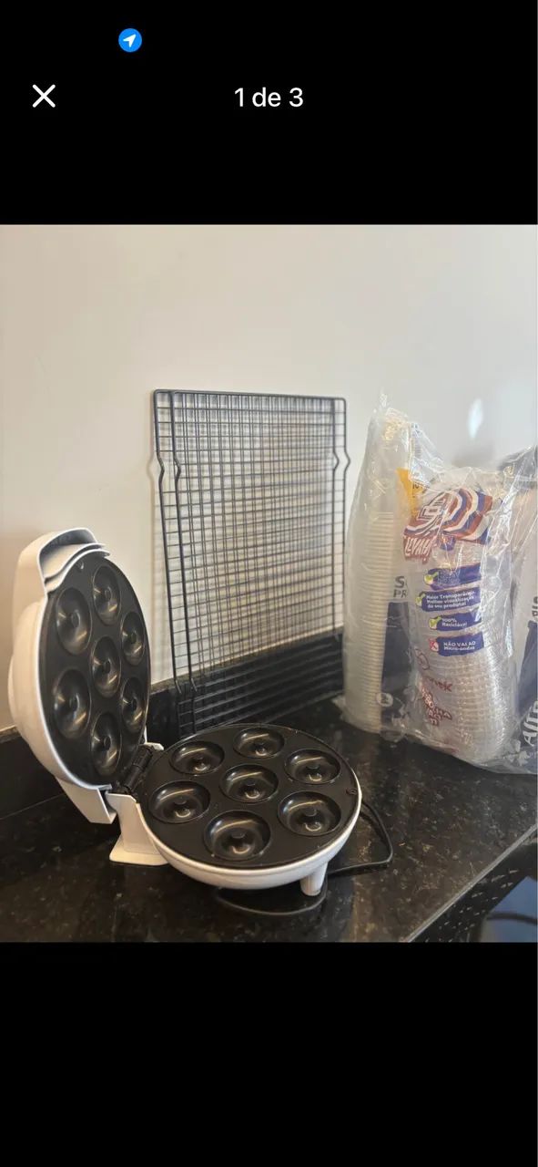 MAQUINA MINI DONUTS + 2 SUPORTES + COPOS 