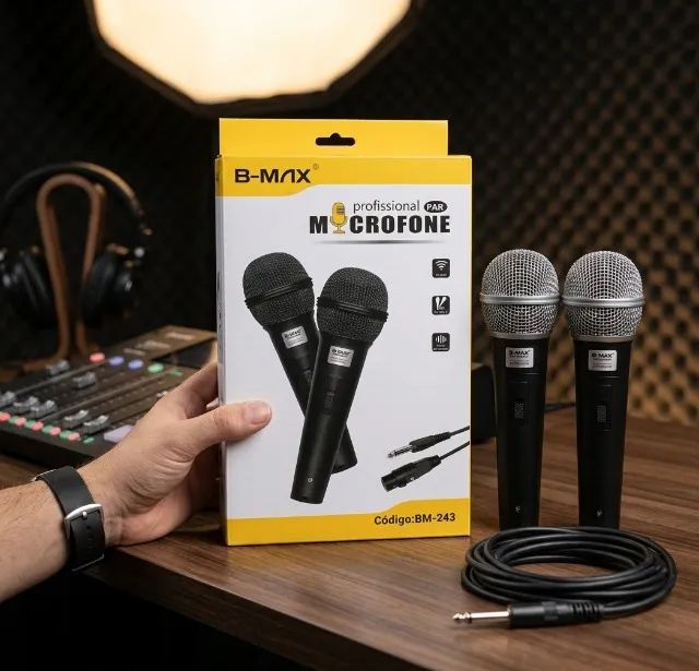Microfones Dinâmicos (Kit com 2) com Cabos de 2,5 metros - Foto 3