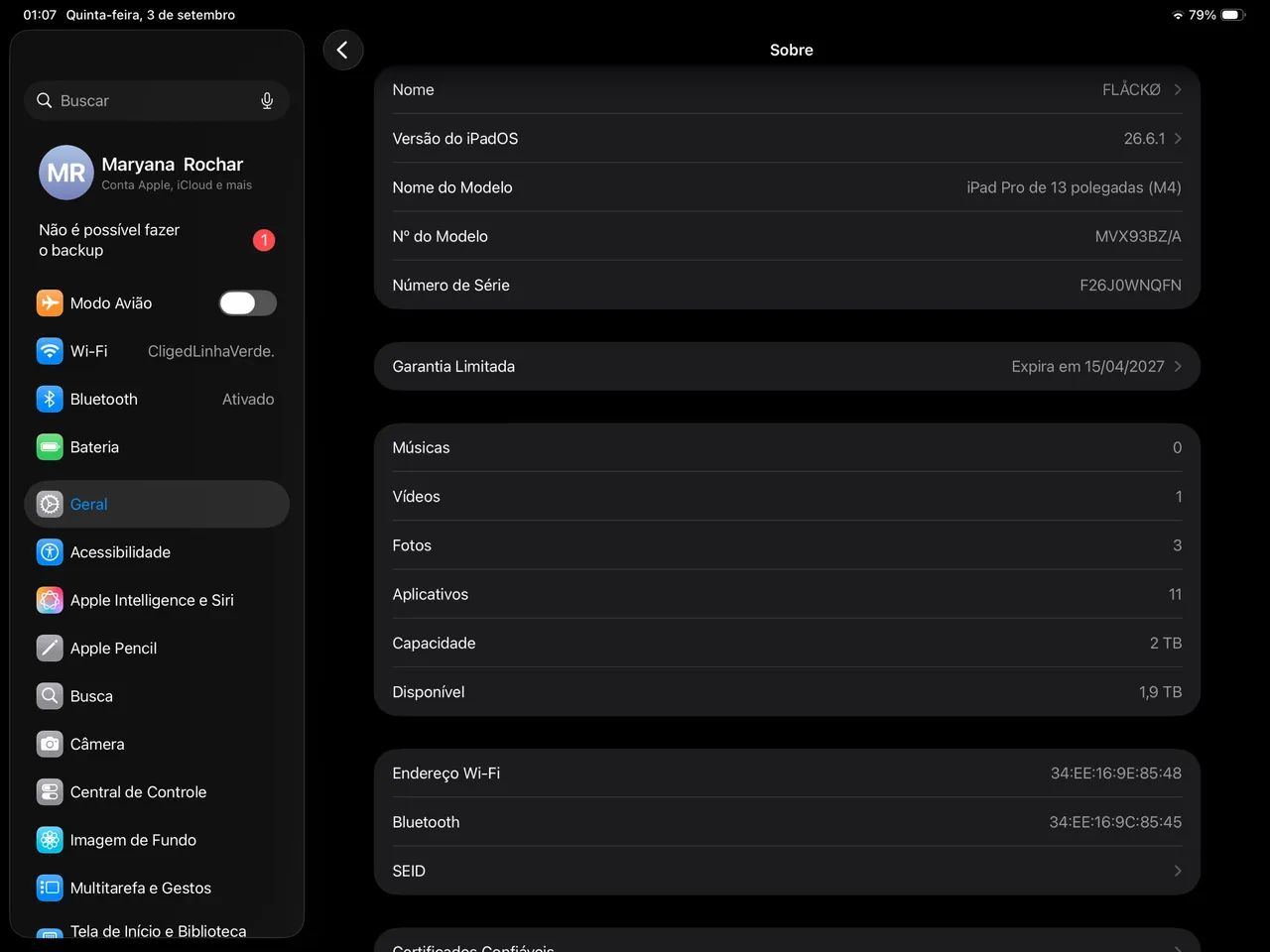 iPad Pro m4 13 polegadas 2t memória  - Foto 5