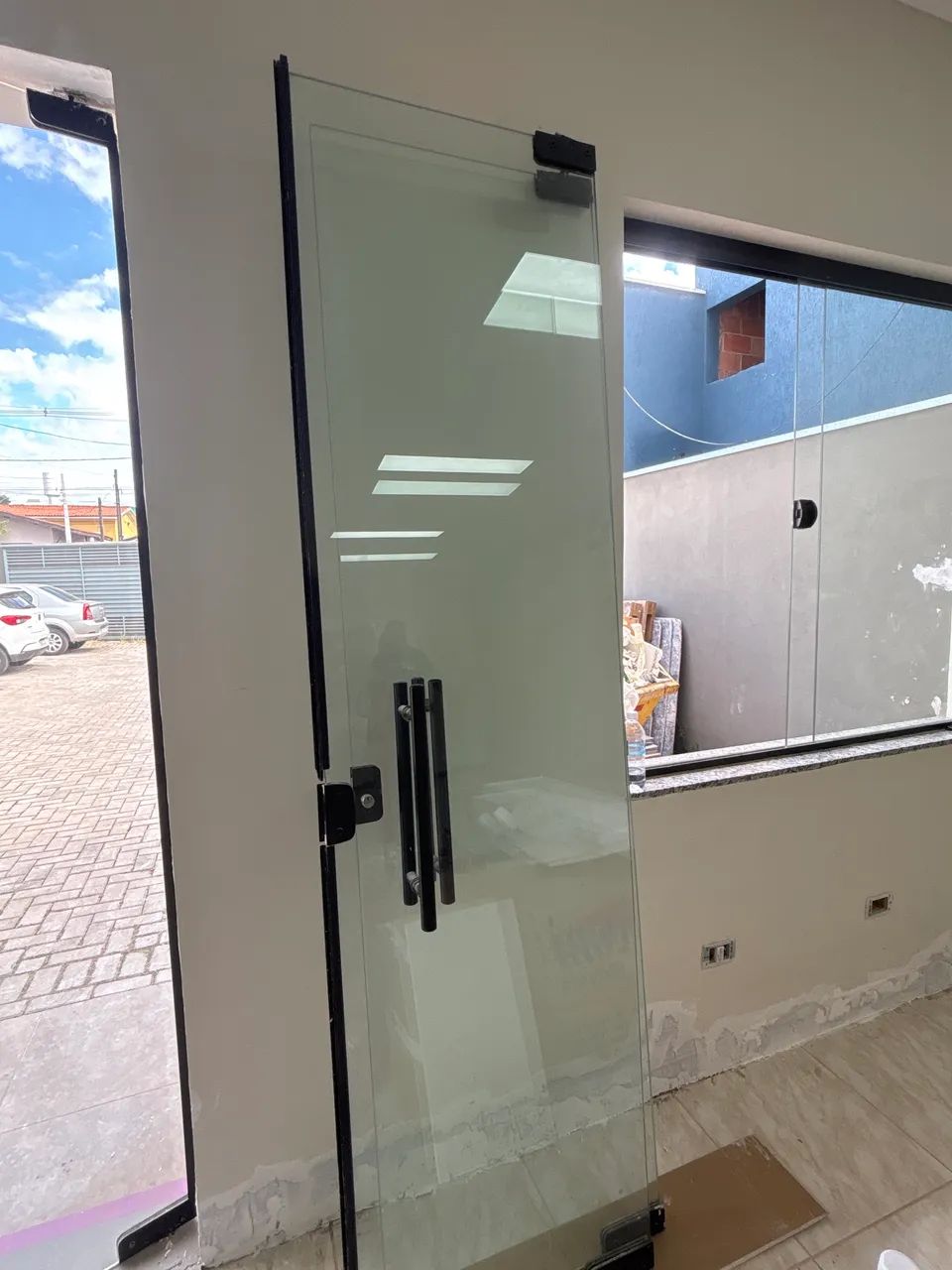 Porta de vidro completa