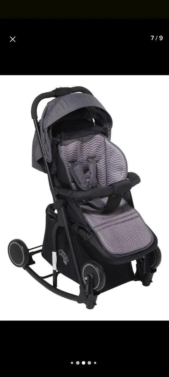 Carrinho De Bebê Passeio Vira Balanço Maximo Preto Maxi Baby - Foto 4