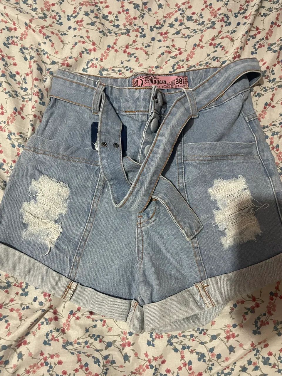 Saia nova bermuda jeans usada uma vez  - Foto 4