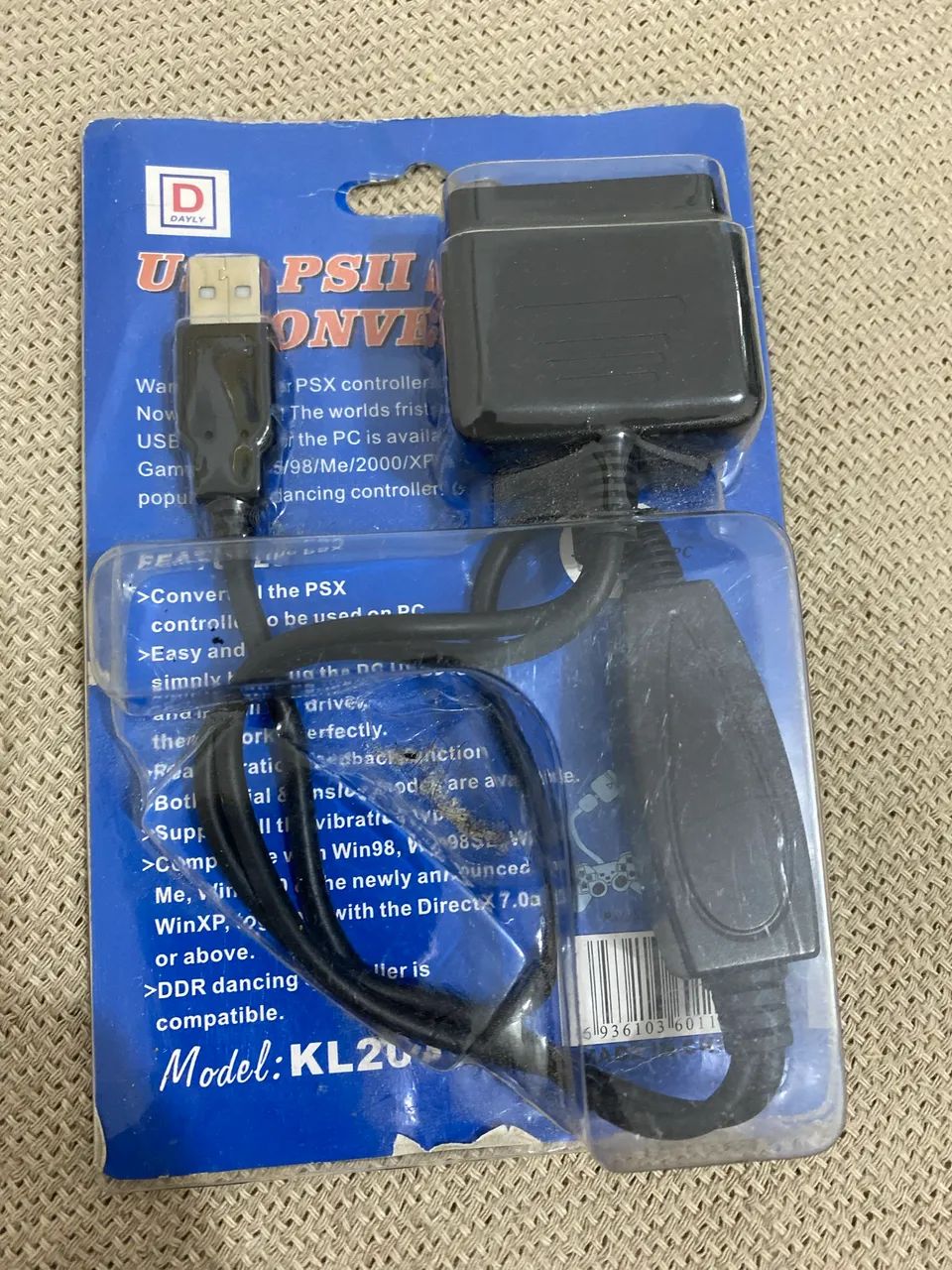 Conversor USB p PS/2 Player Converter for PC PS 2 Controle