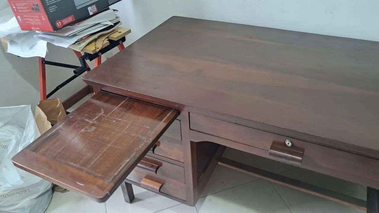 Escrivaninha Imbuia Antiga - Foto 3