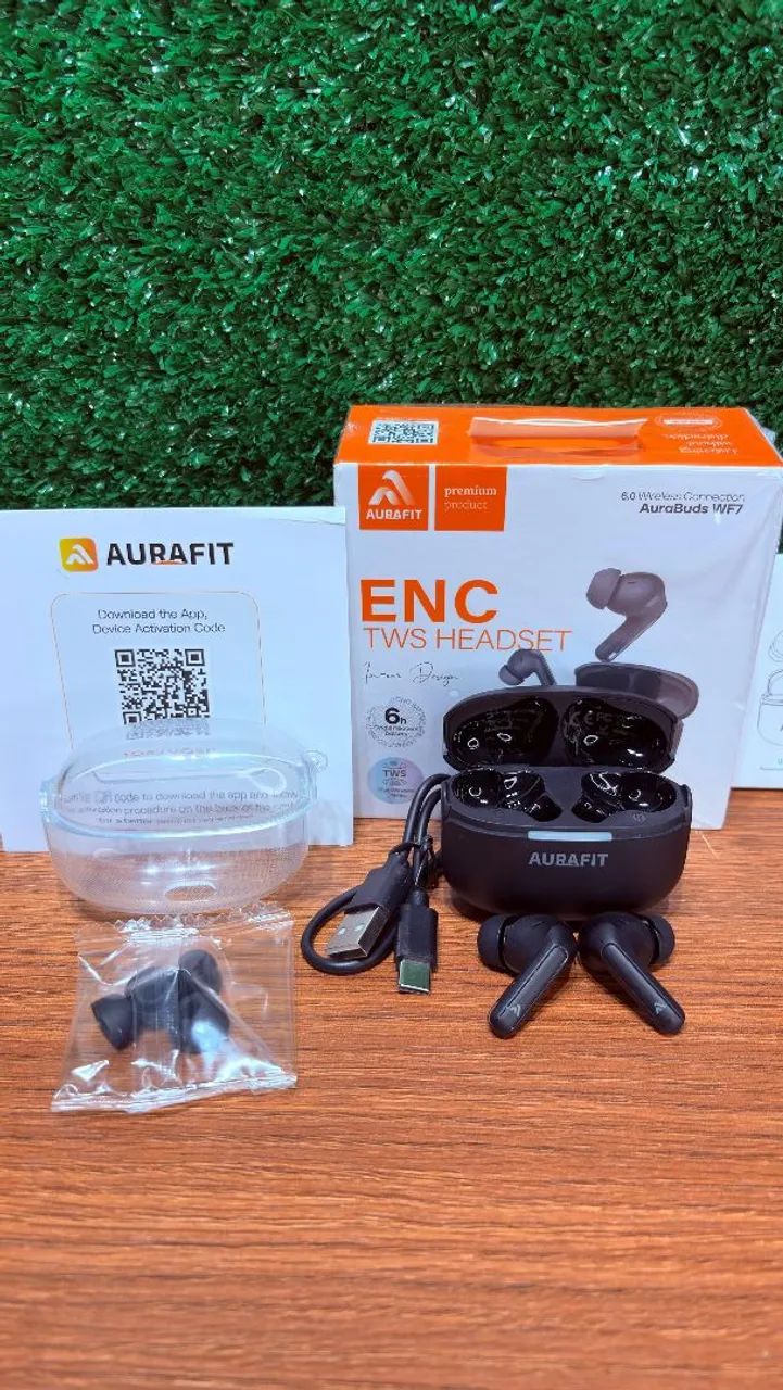 Fone bluetooth AuraBuds WF7 ENC tws 