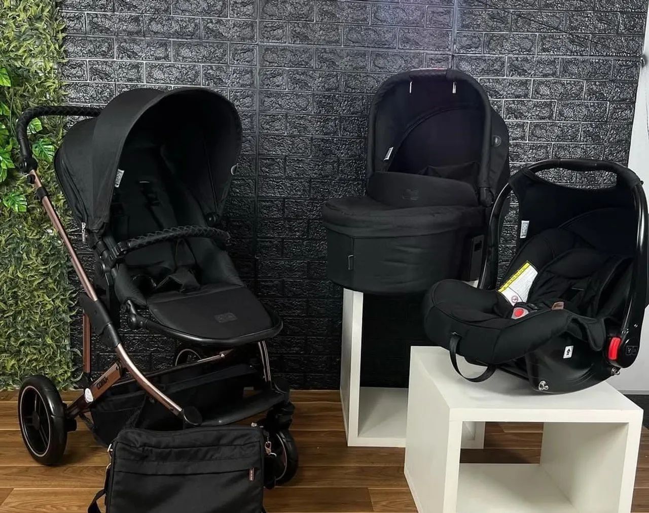 Carrinho Diamond Rose+Bebê Conforto ABC DESIGN HIGIENIZADO 