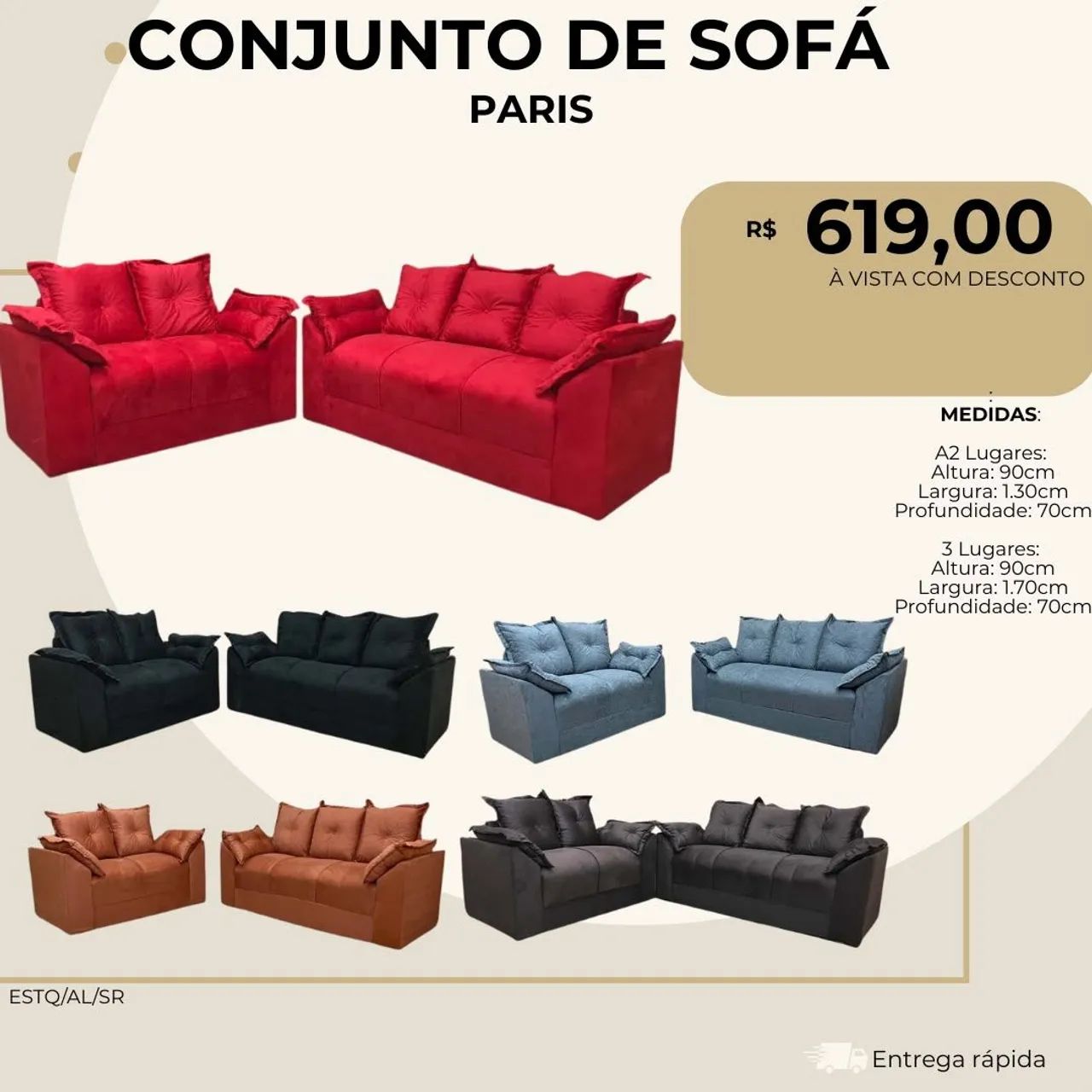 Conjunto 2 e 3 lugares  - Foto 2