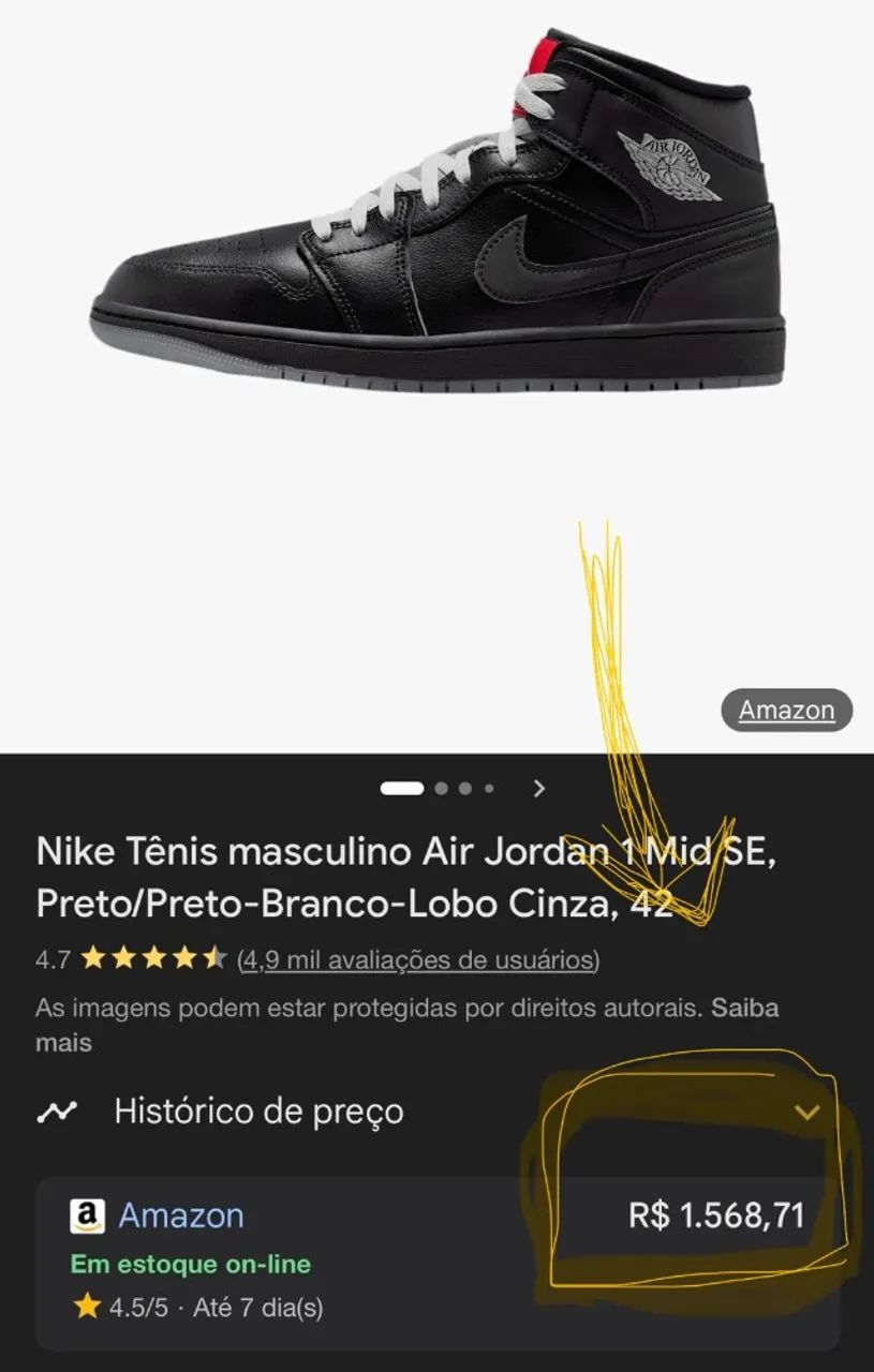 ORIGINAL Nike Air Jordan 1 Mid se Black/White  - Foto 4