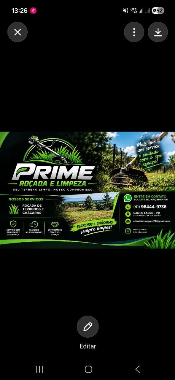 Limpeza roçadas 