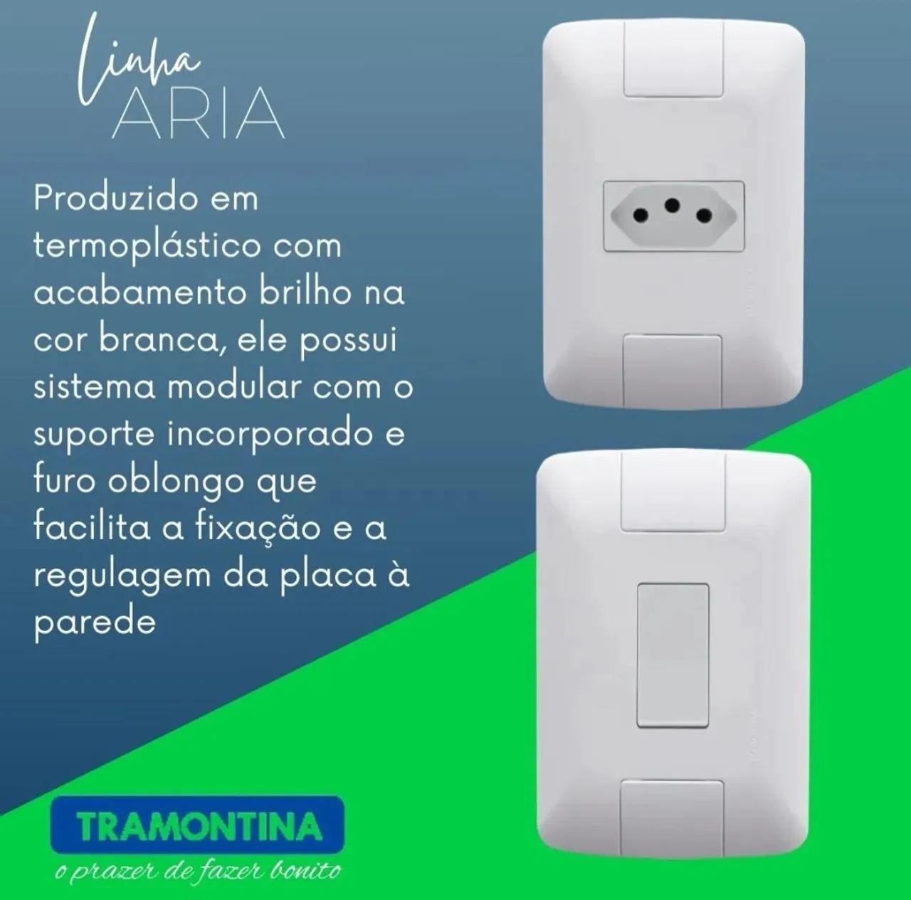 Tomada / Interruptor tramontina Linha Aria 1