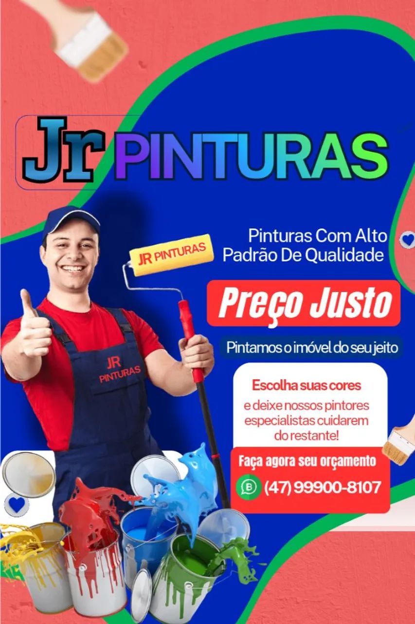 Trabalho com Pinturas residencial, predial e comercial 
