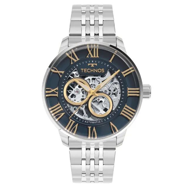 Relógio Technos Masculino Automático Skeleton Prata - G3265AS/1A