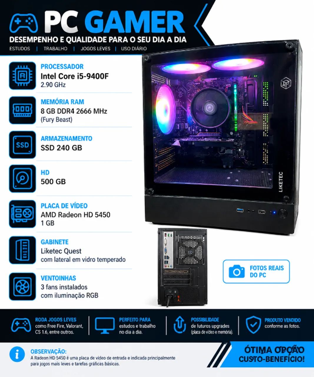 PC Gamer - Intel Core i5 + SSD + HD + Radeon - Foto 4