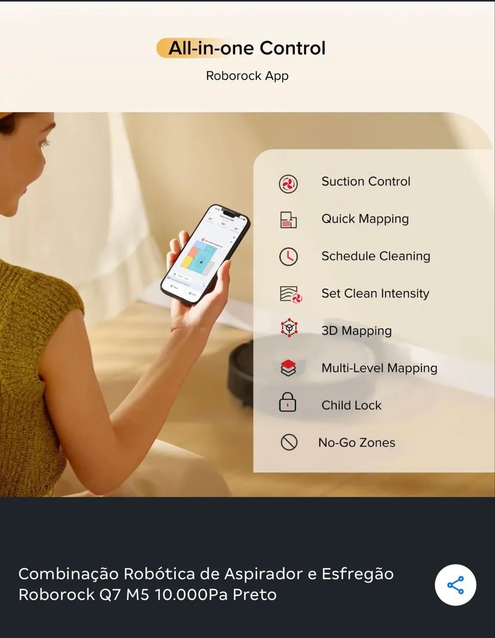 Robô Aspirador Roborock Q7 M5 - Aspira e Passa Pano! - Foto 2