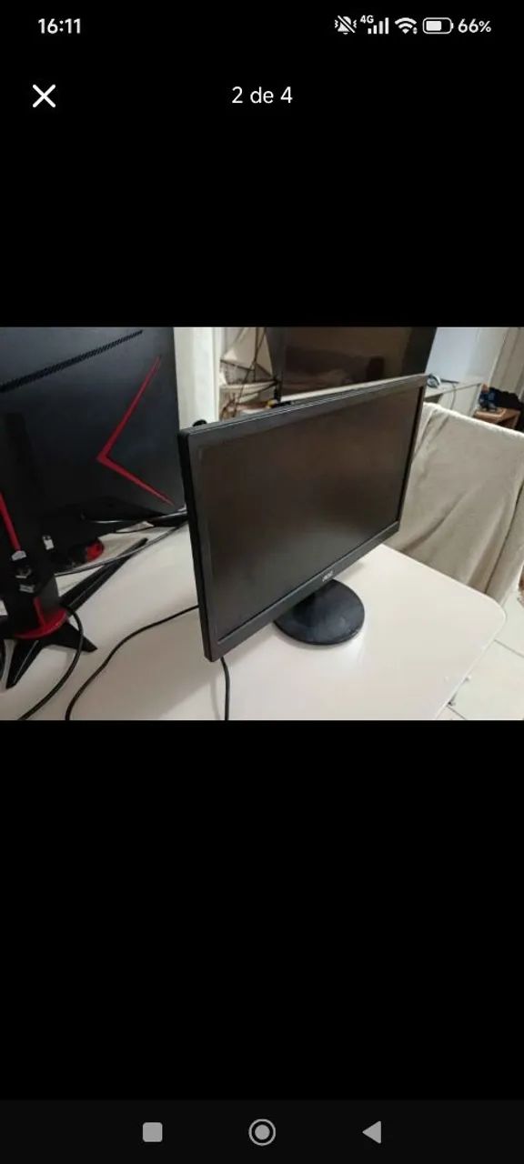 Monitor AOC 18.5" LED HD com HDMI - Modelo E970SWHNL - Foto 3