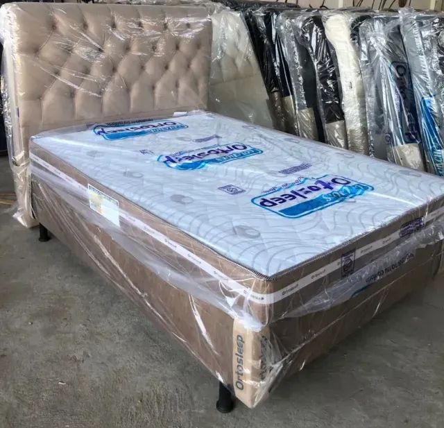 Cama Box Casal com cabeceira 