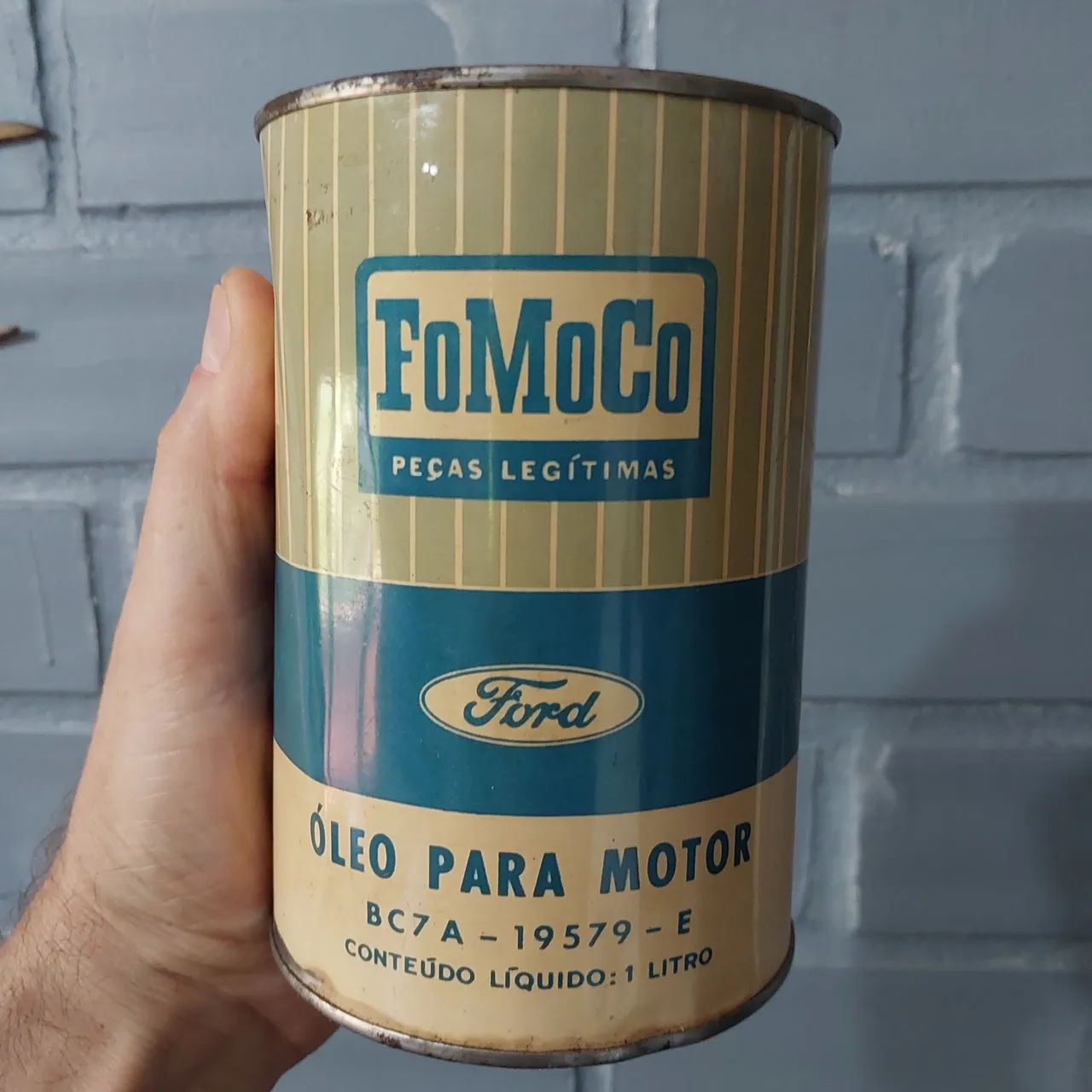 Antiga lata de óleo FoMoCo não Shell Texaco Sunoco Mobil Atlantic Esso Pennzoil  - Foto 3