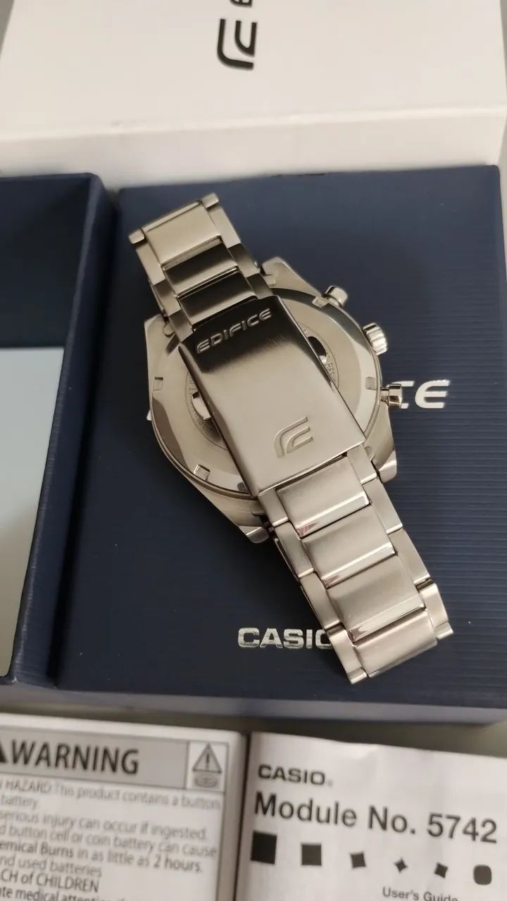 Relógio Casio Edifice Efb-730d-2av Azul - Foto 4