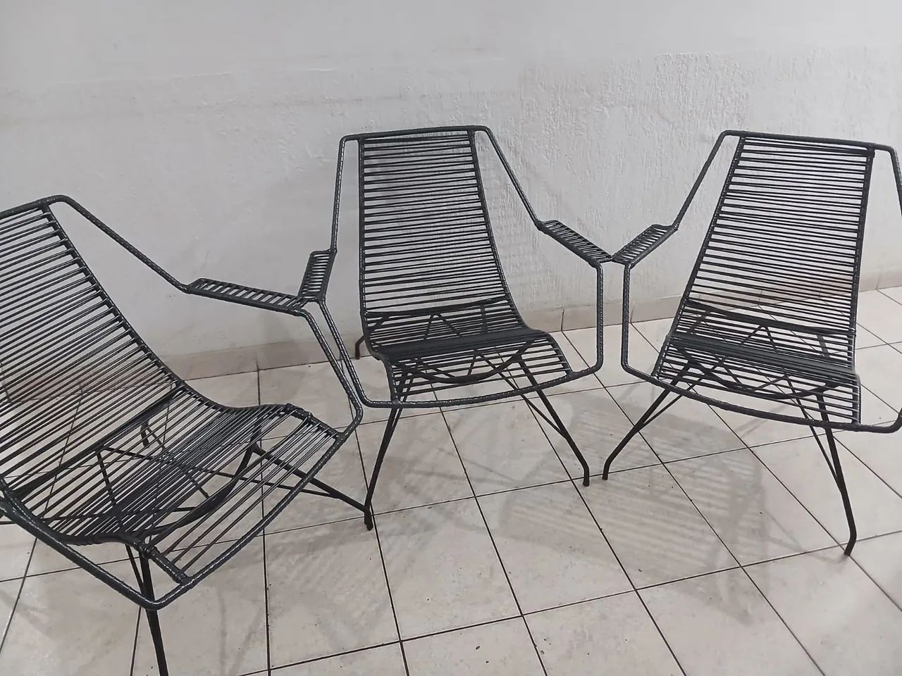 Cadeiras de ferro e nylon - R$100,00 cada