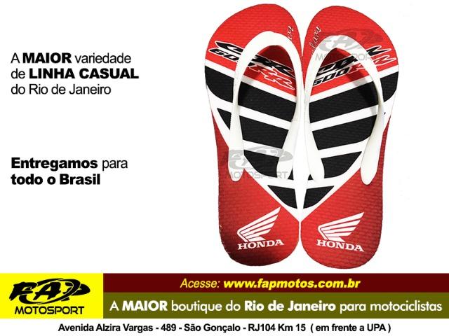 Chinelo CBR 600RR Moto Personalizado Tira Branca