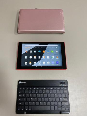 Amazon Fire HD 10 Tablet 10.1? com Alexa Hands-free 1080p 32GB + Fintie Teclado Case - Foto 2