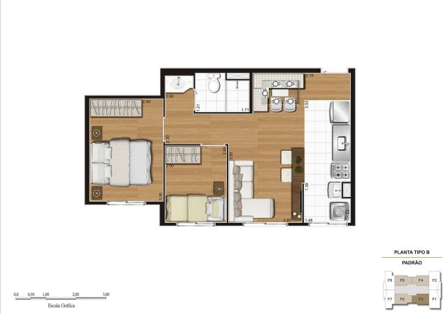 Apartamento em Vila Galvão, com 2 quartos, sendo 1 suíte e área útil de 55 m² - Foto 11
