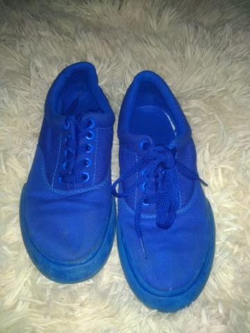 Tênis Estilo Vans Azul Tam 34